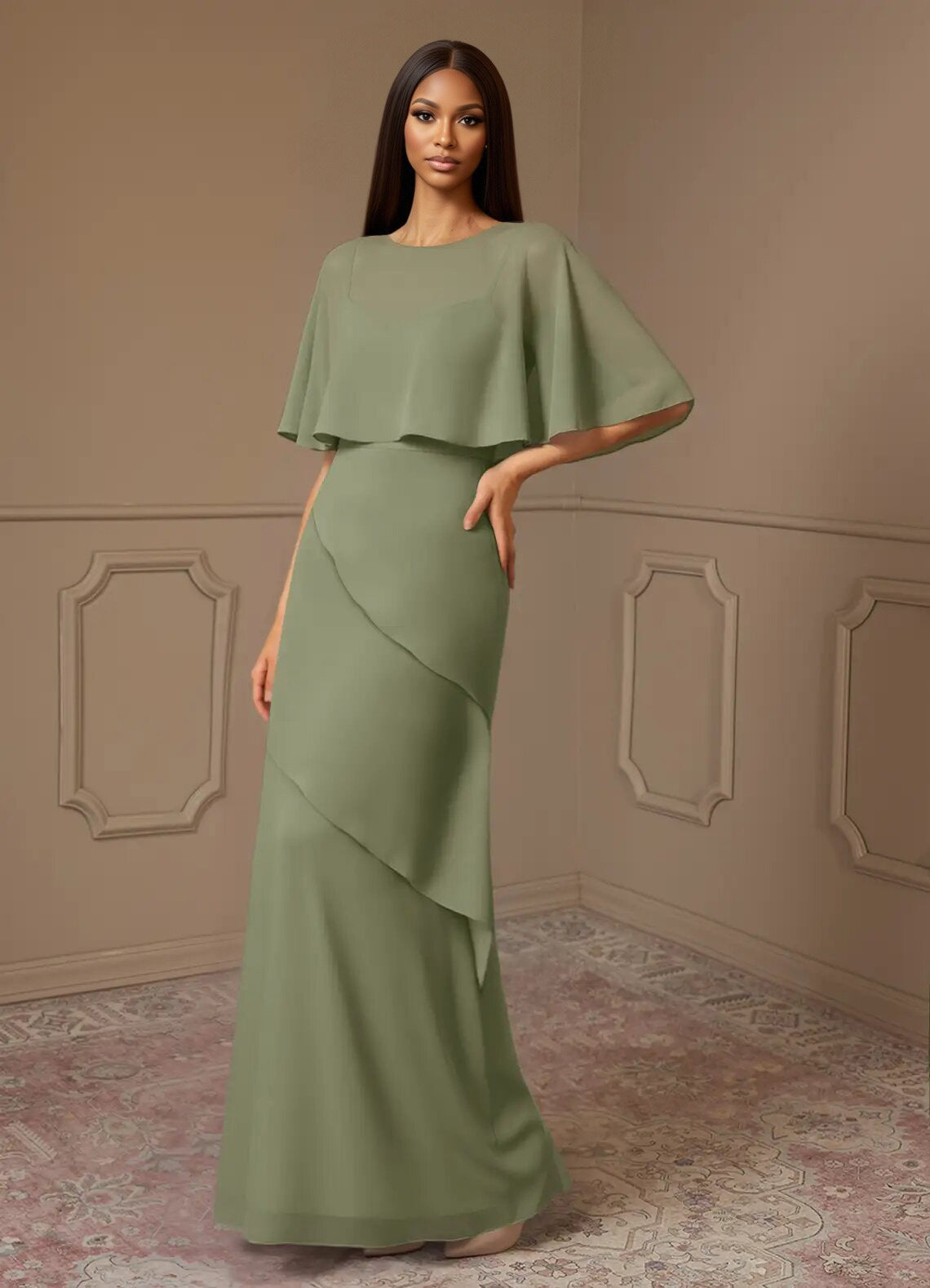Augday Bowie A-Line Chiffon Dress