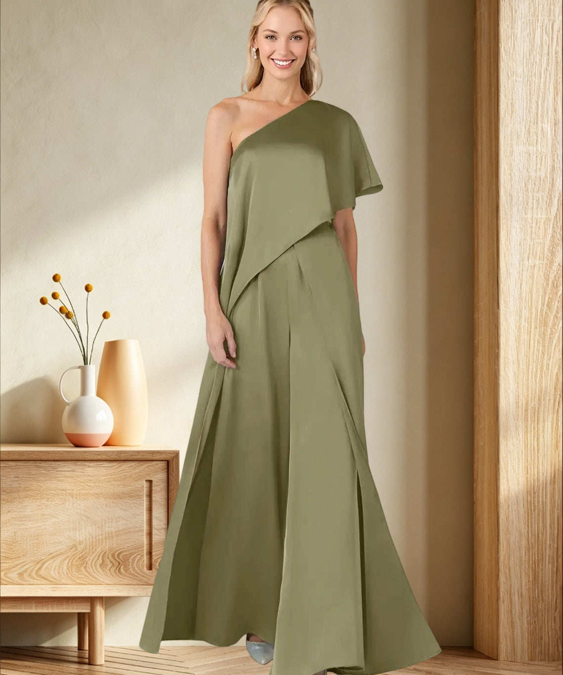 Pantsuit Stretch Satin Dress