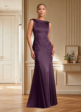 Augday Franny Sheath Lace Stretch Satin Dress