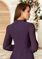 Augday Adellah A-Line Pleated Chiffon Dress