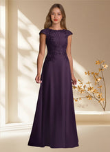 Augday Christi A-Line Lace Chiffon Dress