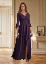 Augday Eire A-Line Pleated Chiffon Dress