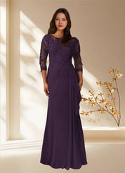 Augday Calanthe A-Line Scoop Chiffon Dress