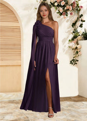 Augday Lancaster A-Line One Shoulder Chiffon Dress