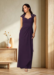 Augday Birdie A-Line Queen Anne Sequins Chiffon Dress