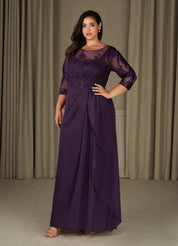 Augday Calanthe A-Line Scoop Chiffon Dress Plus Size