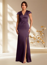 Augday Rilda Sheath Lace Stretch Satin Dress