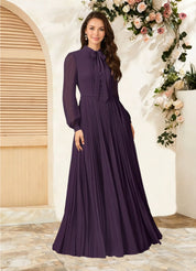 Augday Adellah A-Line Pleated Chiffon Dress