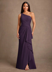 Augday Floy Sheath One Shoulder Chiffon Dress