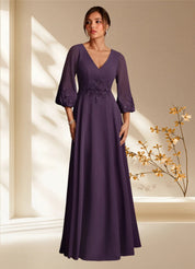 Augday Yorba A-Line Lace Chiffon Dress