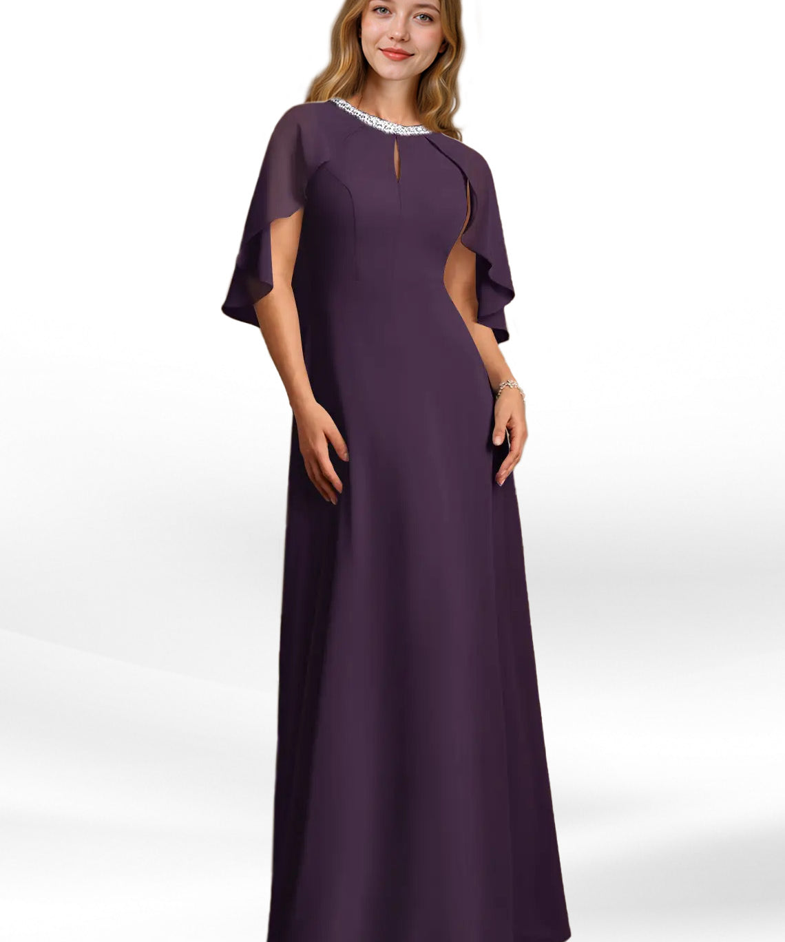 Augday Winnifred A-Line Beaded Chiffon Dress
