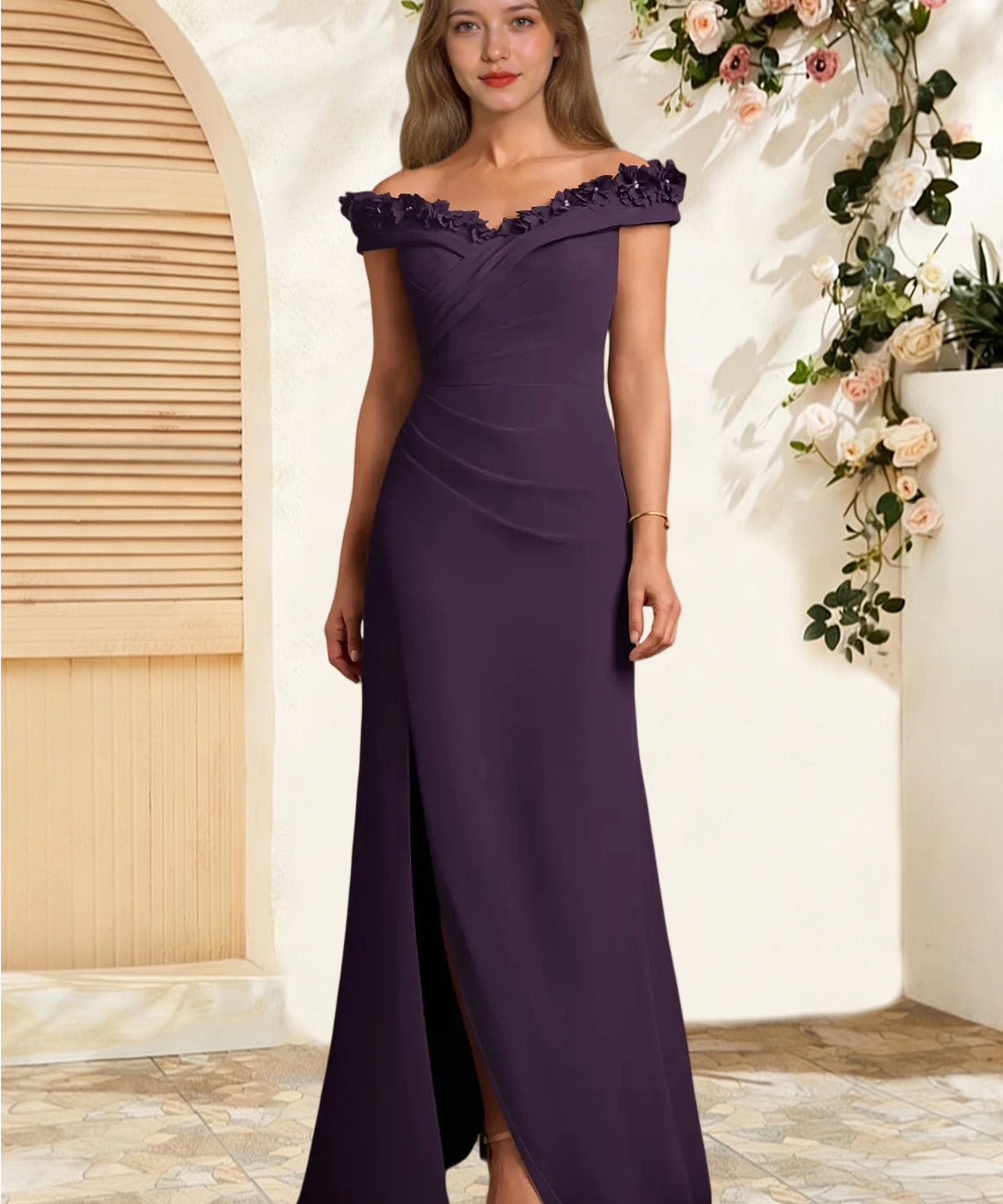 Augday Jettie Sheath Pleated Chiffon Dress