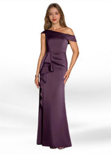 Augday Hamptons A-Line Pleated Stretch Satin Dress