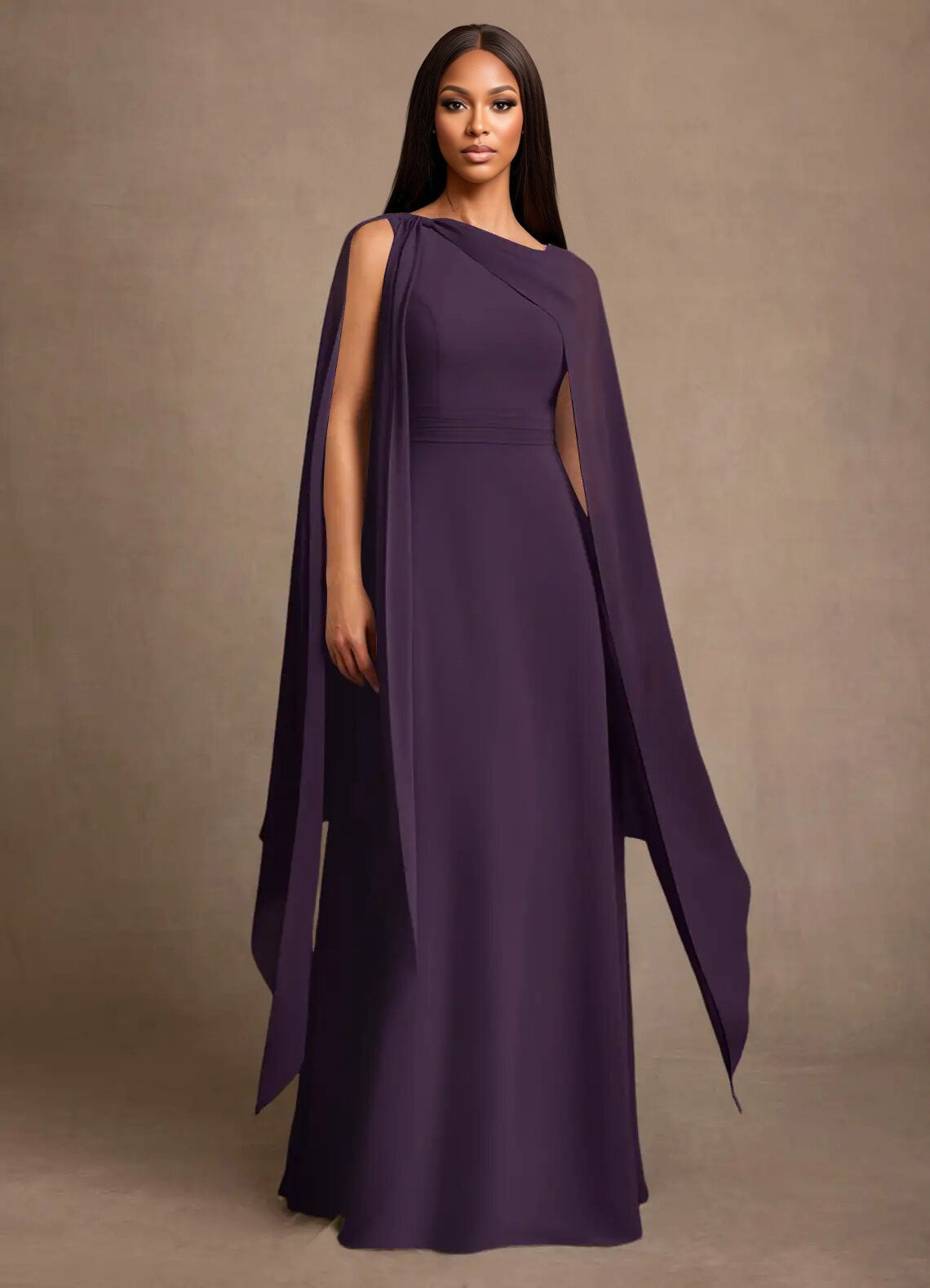 Augday Liddie A-Line Pleated Chiffon Dress