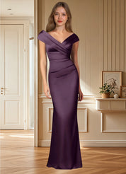 Augday Ludlow Mermaid Pleated Stretch Satin Dress