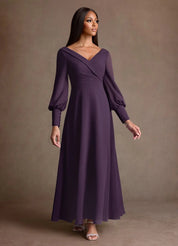 Augday Paterson A-Line Pleated Chiffon Dress