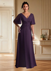 Augday Milliat A-Line Lace Chiffon Dress