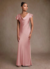 Augday Shelby Mother of the Bride Dresses Mermaid Pleated Stretch Satin Dress