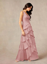 Augday Viola A-Line Pleated Stretch Satin Dress