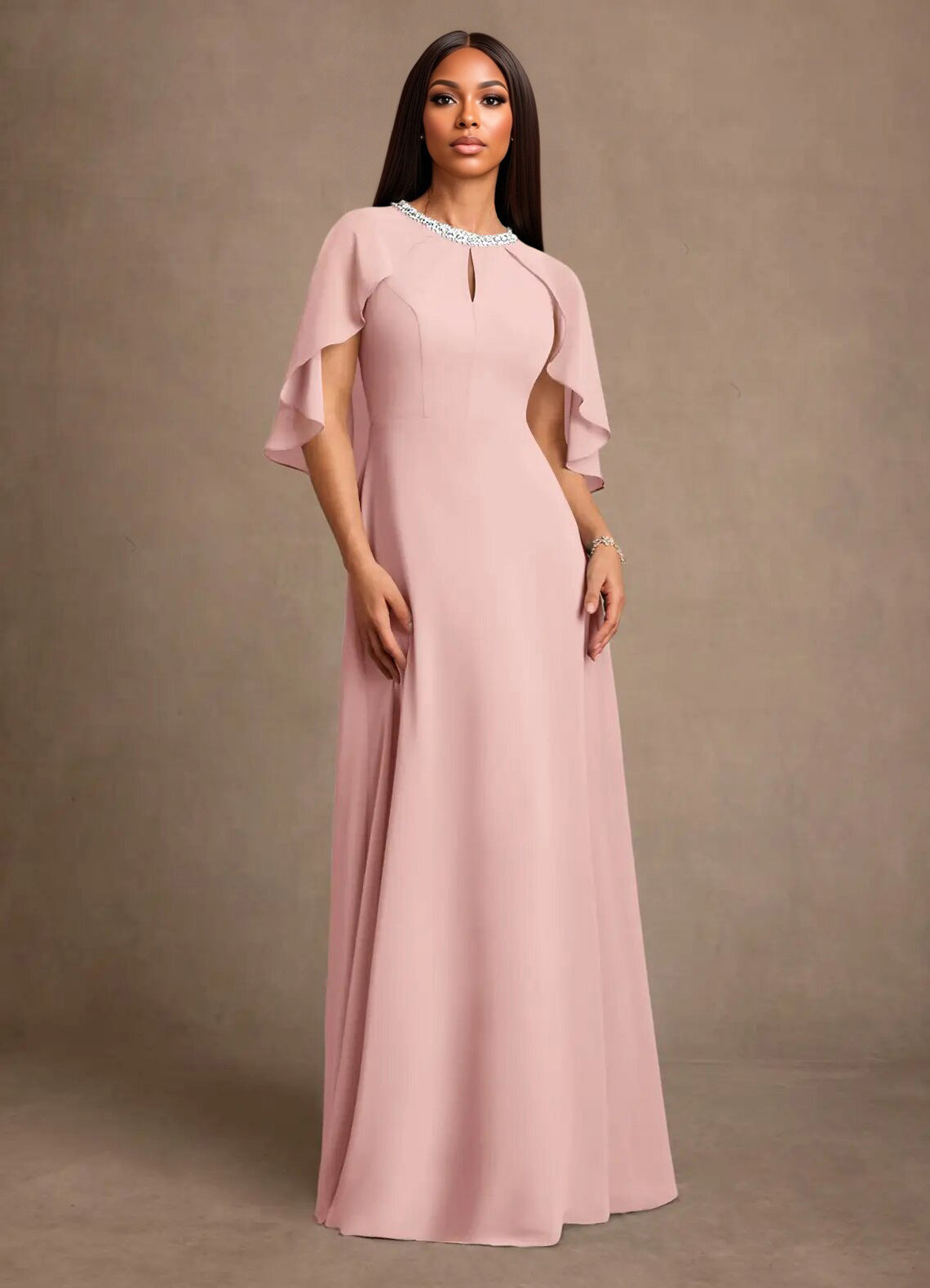 Augday Winnifred A-Line Beaded Chiffon Dress