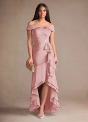 Augday Billings Mermaid Off the Shoulder Stretch Satin Dress