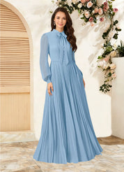 Augday Adellah A-Line Pleated Chiffon Dress