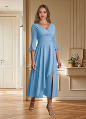 Augday Aerynne A-Line Pleated Chiffon Dress