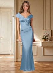 Augday Ludlow Mermaid Pleated Stretch Satin Dress