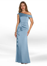 Augday Hamptons A-Line Pleated Stretch Satin Dress