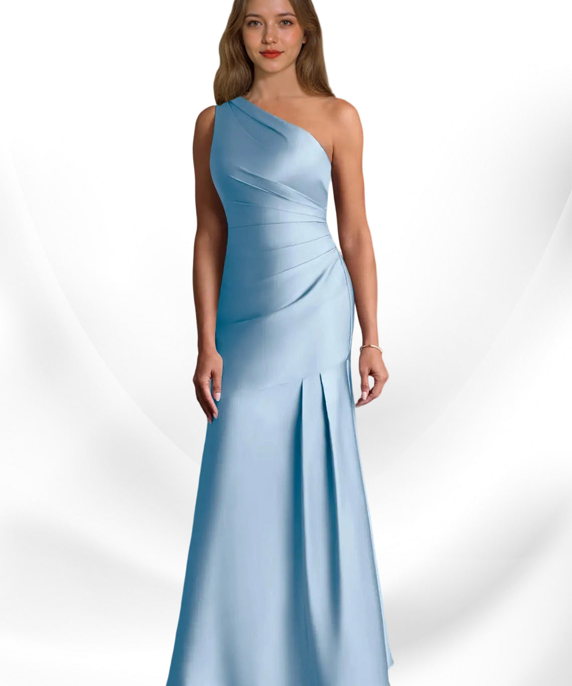 Augday Haifa Mermaid One Shoulder Stretch Satin Dress