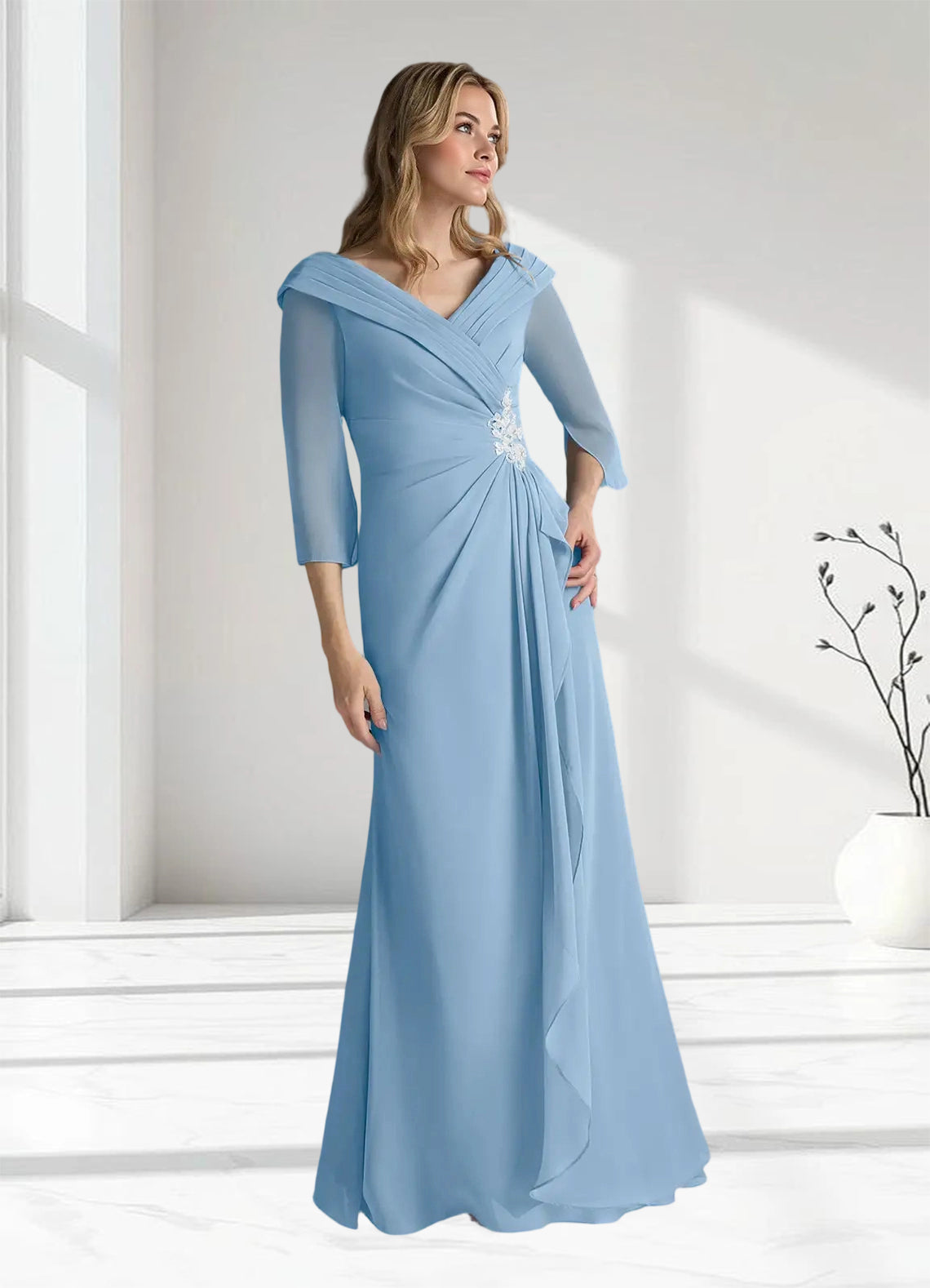 Augday Jaycee A-Line Chiffon Dress