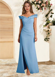 Augday Jettie Sheath Pleated Chiffon Dress