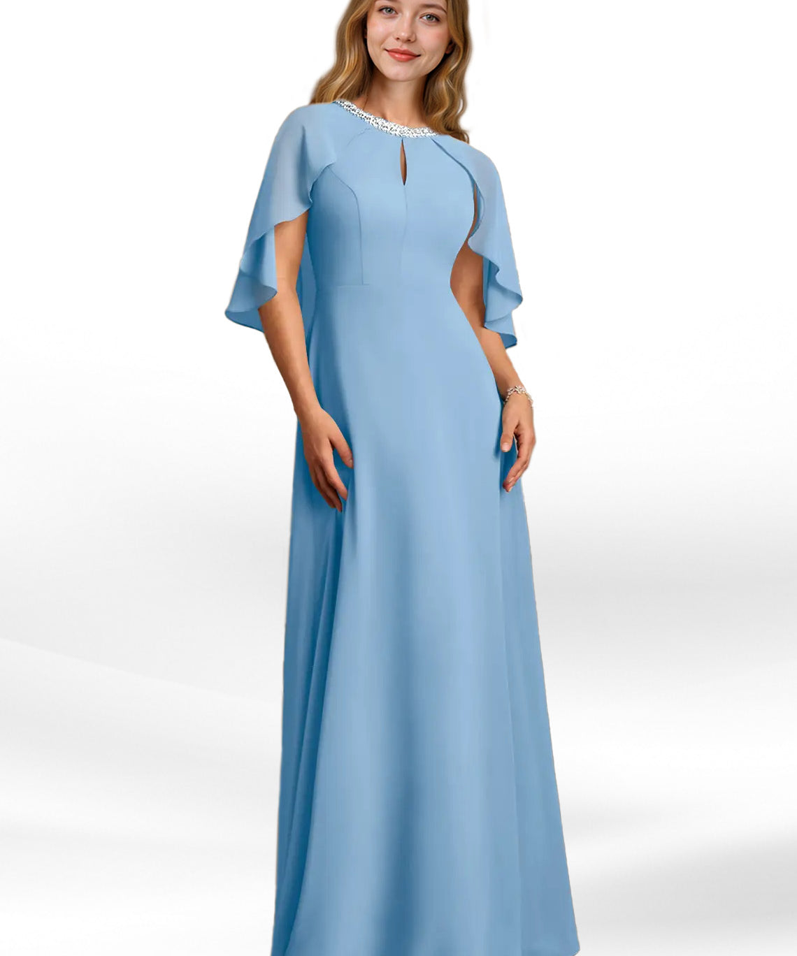 Augday Winnifred A-Line Beaded Chiffon Dress