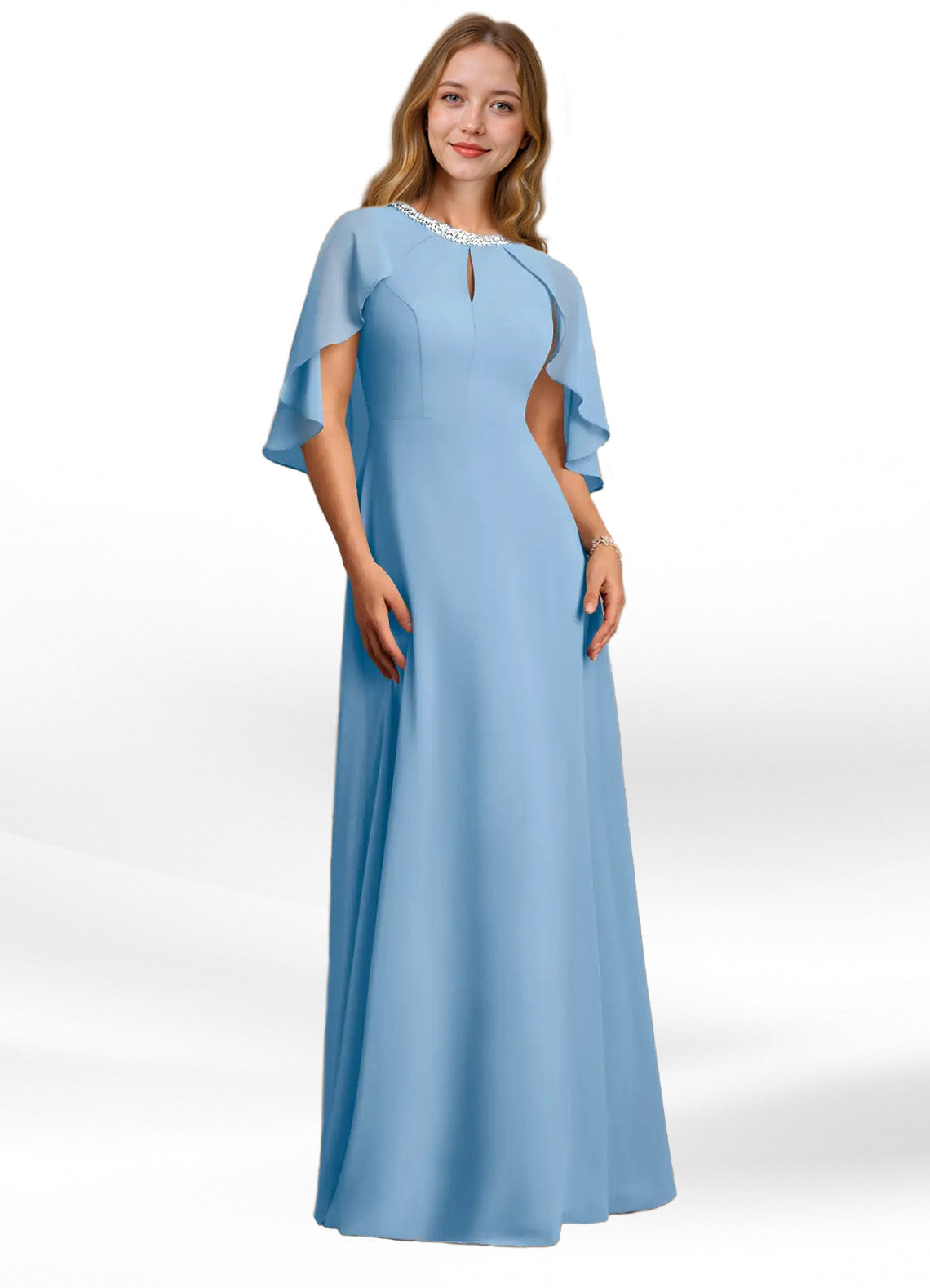 Augday Winnifred A-Line Beaded Chiffon Dress