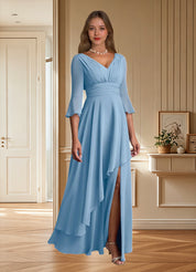Augday Eire A-Line Pleated Chiffon Dress