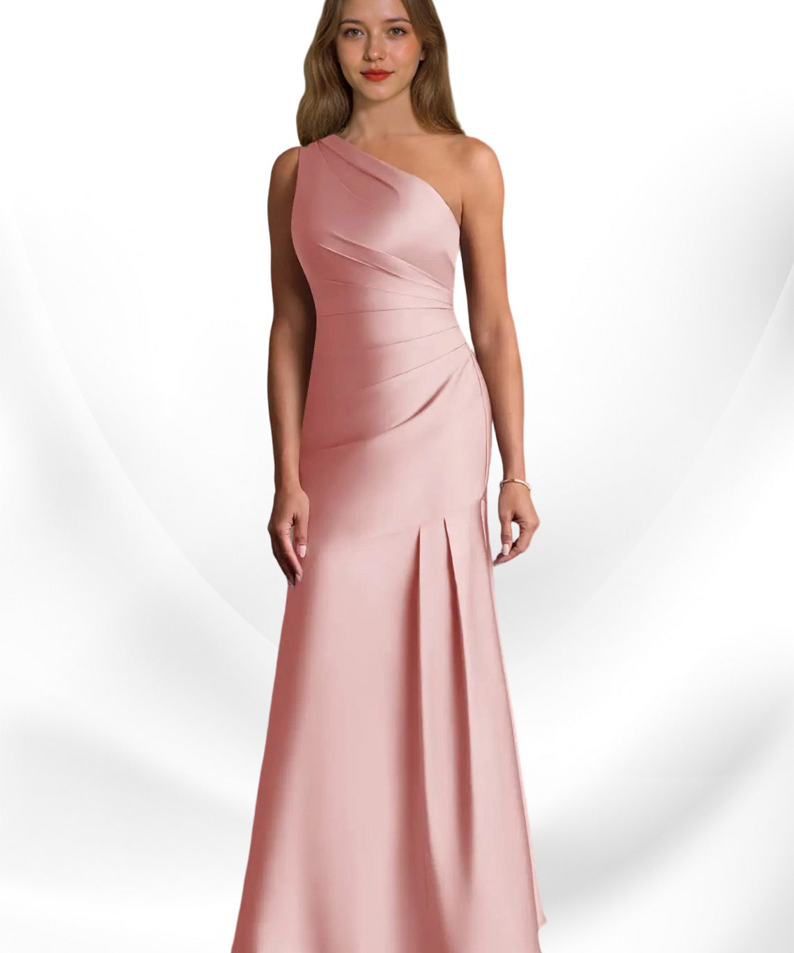 Augday Haifa Mermaid One Shoulder Stretch Satin Dress