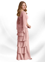 Augday Arabinda Sheath Ruched Chiffon Dress