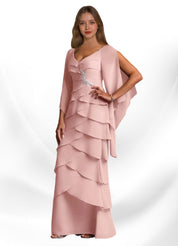 Augday Arabinda Sheath Ruched Chiffon Dress