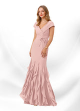 Augday Bailora Mermaid Ruched Chiffon Dress