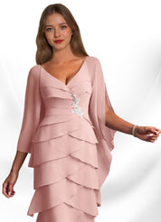 Augday Arabinda Sheath Ruched Chiffon Dress