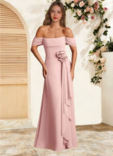 Augday Amherst A-Line Off the Shoulder Chiffon Dress