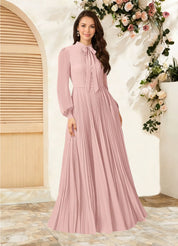 Augday Adellah A-Line Pleated Chiffon Dress