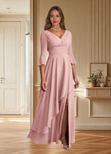 Augday Eire A-Line Pleated Chiffon Dress