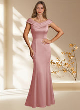 Augday Aberdeen Sheath Pleated Stretch Satin Dress