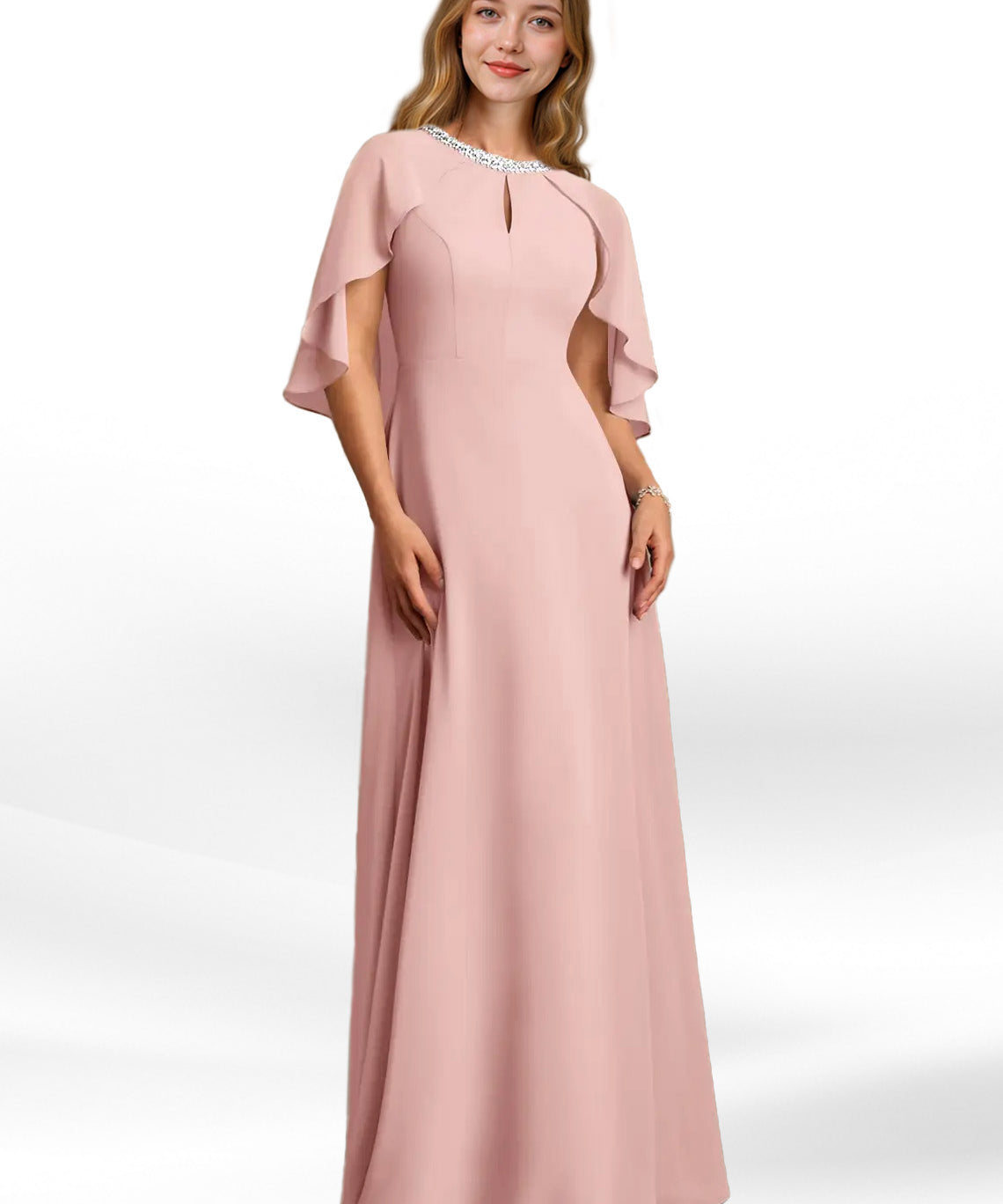 Augday Winnifred A-Line Beaded Chiffon Dress