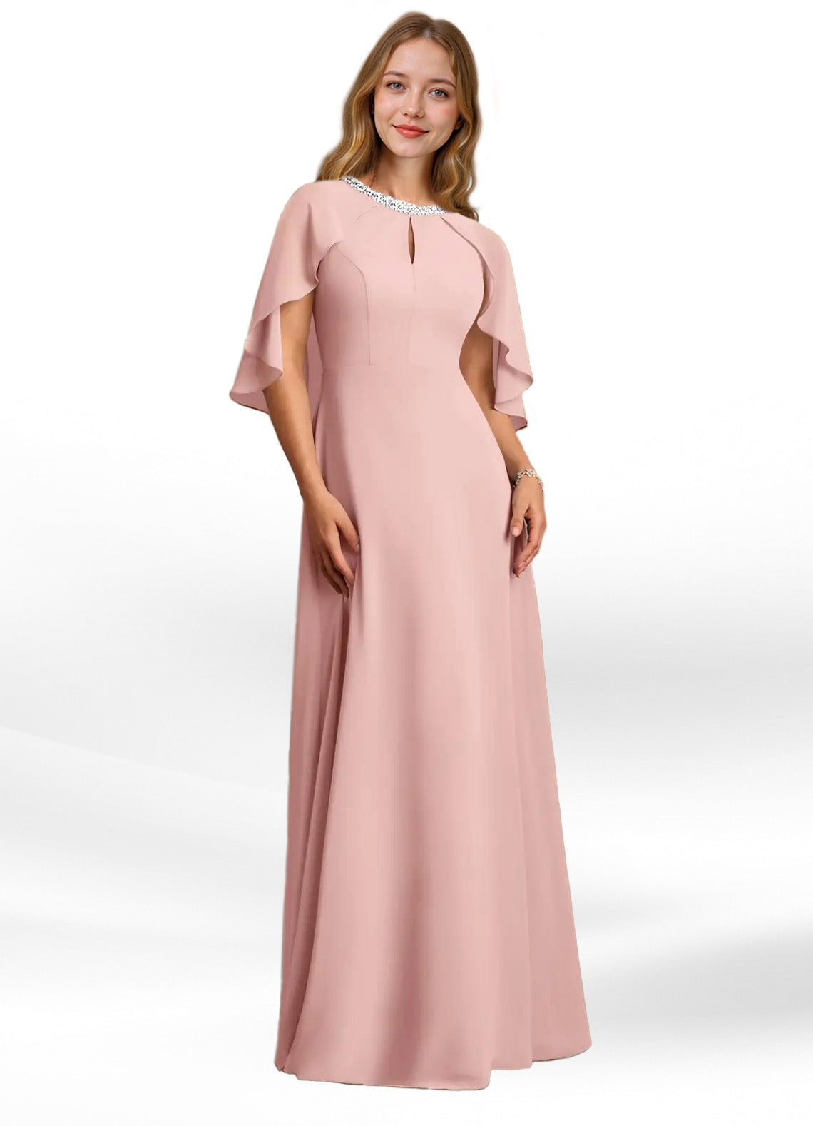 Augday Winnifred A-Line Beaded Chiffon Dress