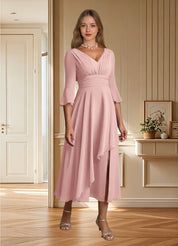Augday Aerynne A-Line Pleated Chiffon Dress