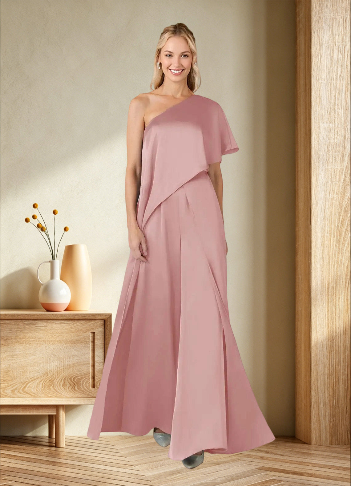 Augday Hagretta Jumpsuit/Pantsuit Stretch Satin Dress
