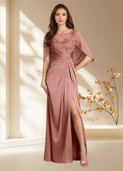 Augday Hera A-Line Lace Stretch Satin Dress