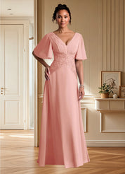 Augday Milliat A-Line Lace Chiffon Dress